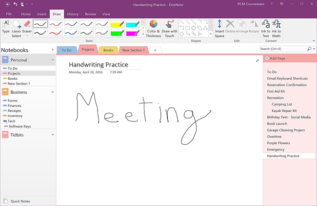 converting handwriting to text in onenote for mac